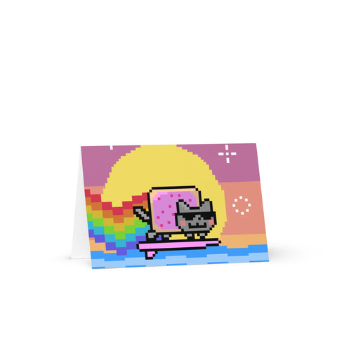 Surfing Nyan Cat Greeting card