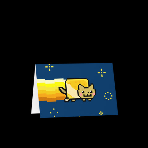 Golden Nyan Cat Greeting card