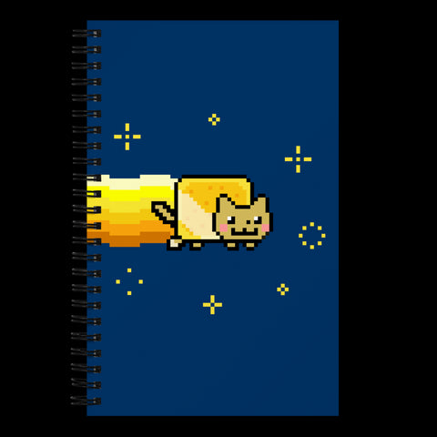 Golden Nyan Cat Spiral notebook