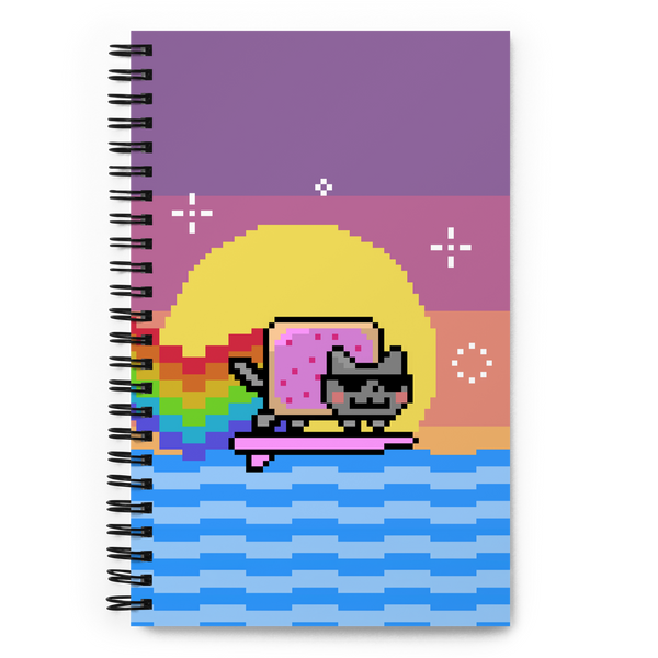 Surfing Nyan Cat Spiral notebook