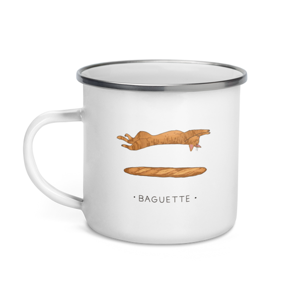 Baguette Cat Enamel Mug