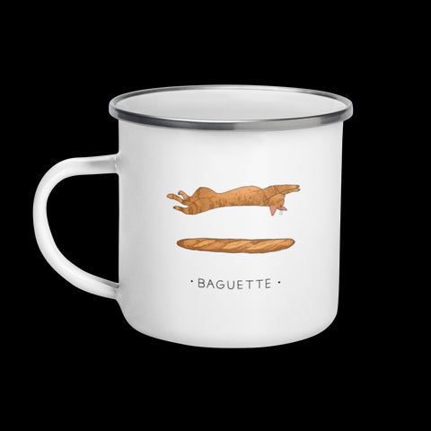 Baguette Cat Enamel Mug