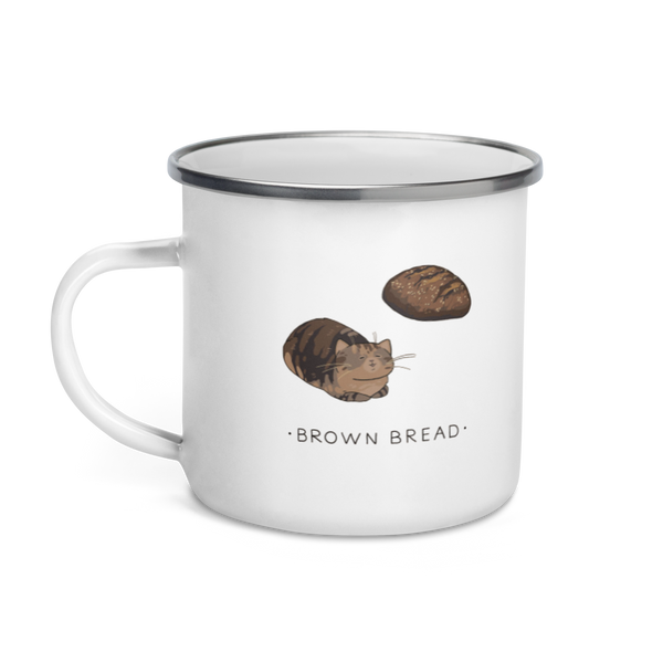 Brown Bread Cat Enamel Mug