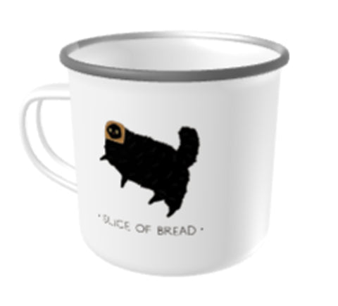 Slice of Bread Cat Enamel Mug