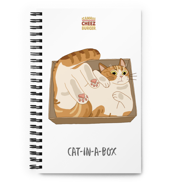 Stuffed Cat-In-A-Box Spiral notebook